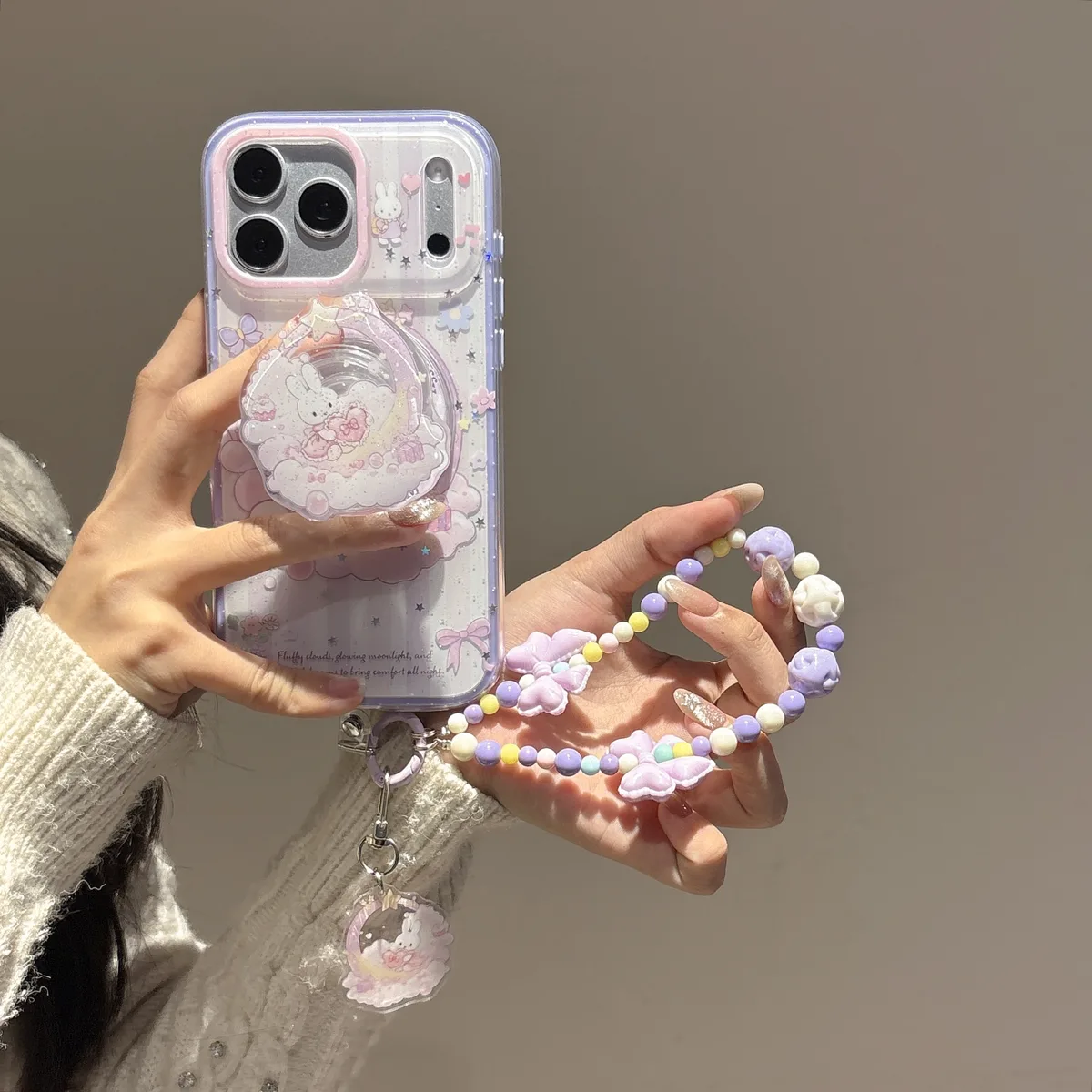 Miffy Kawaii 3D Magnetic Phone Case with Beaded Strap for iPhone 17 16 15 14 13 Pro Max — MagSafe